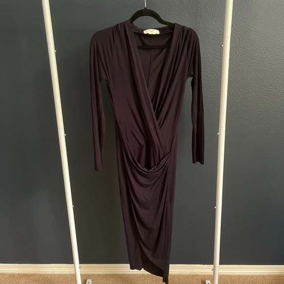 Charli London, long sleeve wrap dress, purple, size S, worn once - Picture 3 of 5